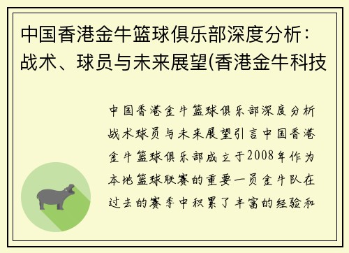 中国香港金牛篮球俱乐部深度分析：战术、球员与未来展望(香港金牛科技有限公司)